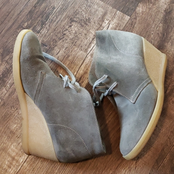 J Crew Macalistar wedges grey shoe size 9